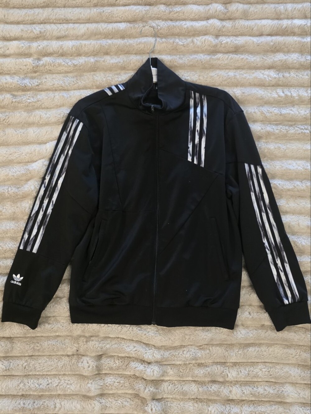 Rare Adidas Special Edition Black Track Jacket with White Striped Detail